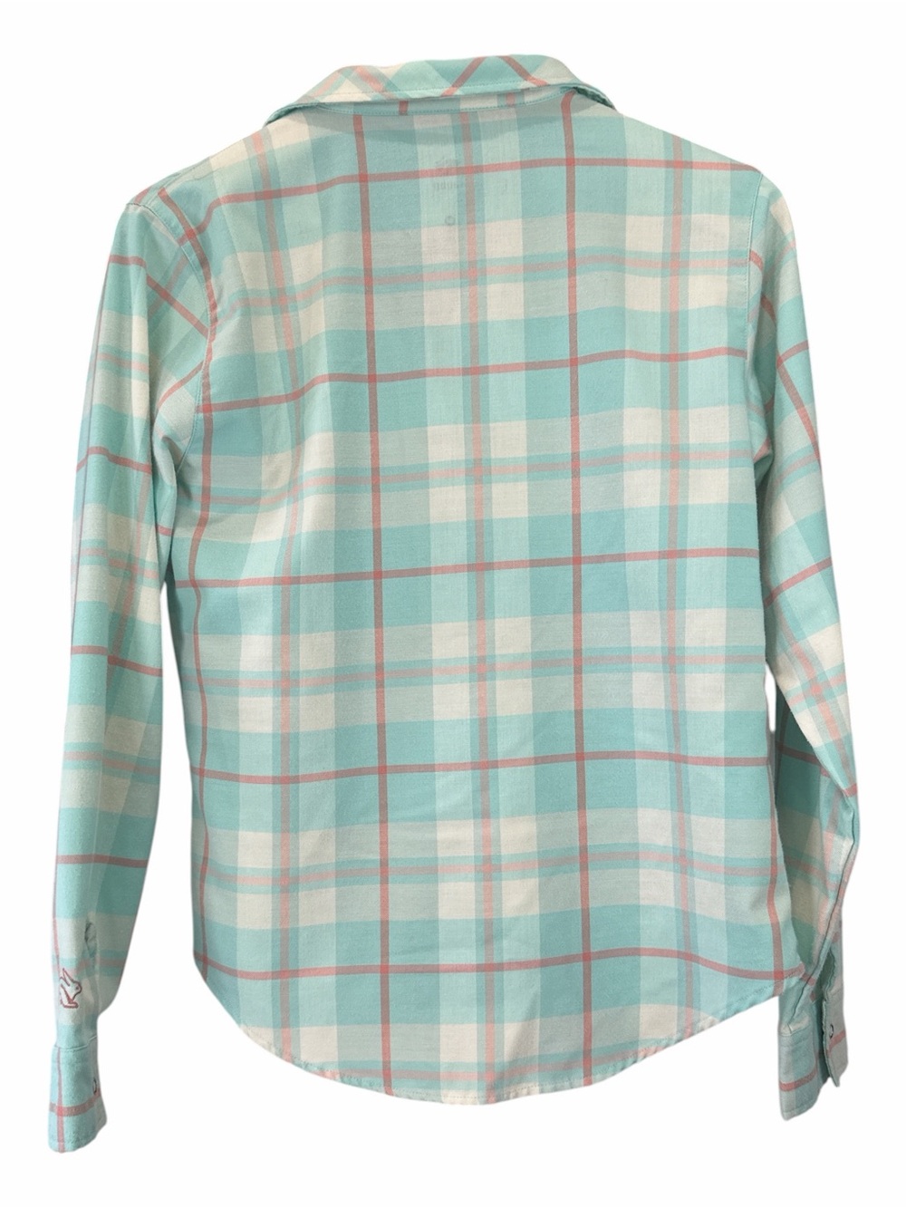 Rabbit High Country Flannel Women Small Blue Plaid Performance Merino Wool Shirt - Picture 3 of 10